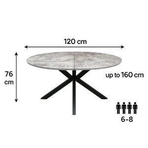 שולחן נפתח 120-160 דגם 643