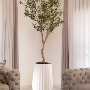 כד Elegance 70 בשילוב עץ זית מלאכותי גדול